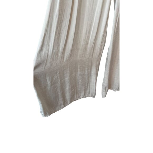 Zara XS Beige Wide-Leg Palazzo Pants Lightweight Flowy Elastic Waist - Picture 7 of 9